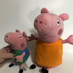 Peppa Pig & George and dinosaur key ring Plush Pig Toys Soft Kids Plush